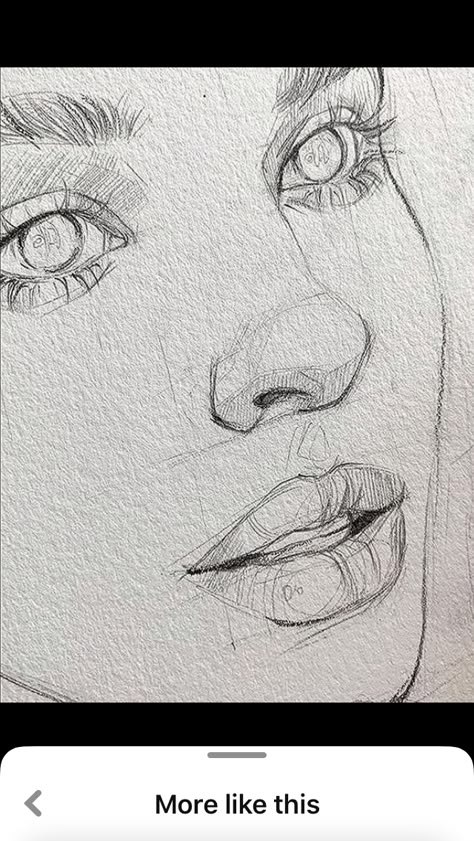 Sketches Of Girls Faces, Desen Realist, Pencil Sketch Drawing, Drawing Eyes, Art Sketches Doodles, 그림 낙서, Siluete Umane, Art Sketches Pencil, Pencil Drawings Easy