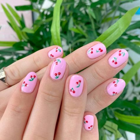 25 Festival Nail Ideas - Beauty Bay Edited Festival Gel Nails, Nails Cherries, Festival Nail Ideas, Easter Nail Designs, May Nails, Cute Simple Nails, Cherry Nails, Simple Gel Nails, Cute Gel Nails