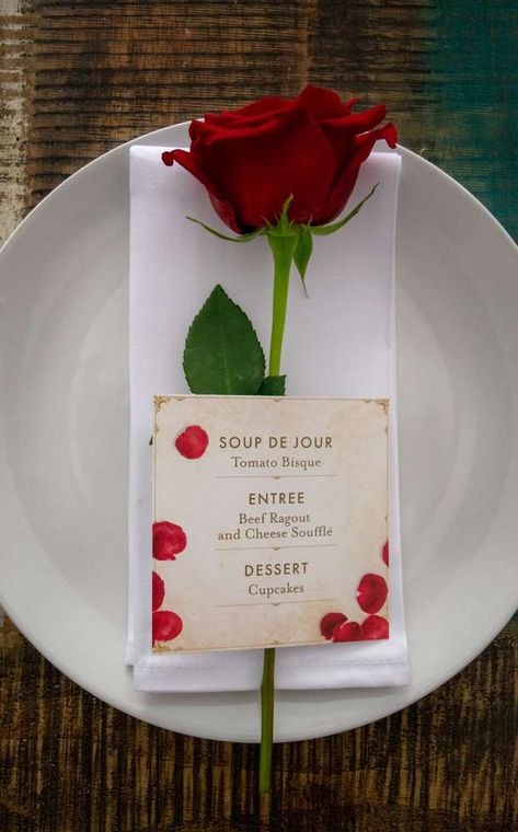 Be Our Guest Dinner Party, Beauty And The Beast Date Night, Beauty And The Beast Themed Dinner, Beauty And The Beast Inspired Food, Beauty And The Beast Dinner Ideas, Beauty And The Beast Menu Ideas, Beauty And Beast, Disney Dinner Party, Beauty And The Beast Dinner