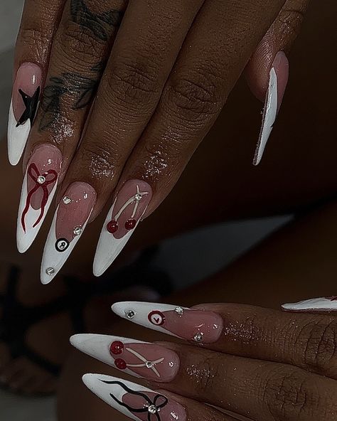 🎱🍒🎀⭐️ ☆ Products Used | Shell Pink x @shopagaloreco Gel White-479 x @melodysusie_official ☆ Follow @kryliczxnadia fore more ☆ #gelxnails #gelx #nails #longalmondnails #frenchtip #8ball #instagramnails #nailsofinstagram #nailsnailsnails #3dnails #nails2inspire #nailinspiration #nailinspo #exoticnails #baddienails #bougienails #nailcontent #nailpics #centraltx #templetx #explorepage #explore #kryliczxnadia 8ball Nails, Long Almond Nails, Exotic Nails, Shell Pink, Instagram Nails, 3d Nails, Nails Inspiration, Nail Inspo, Nails