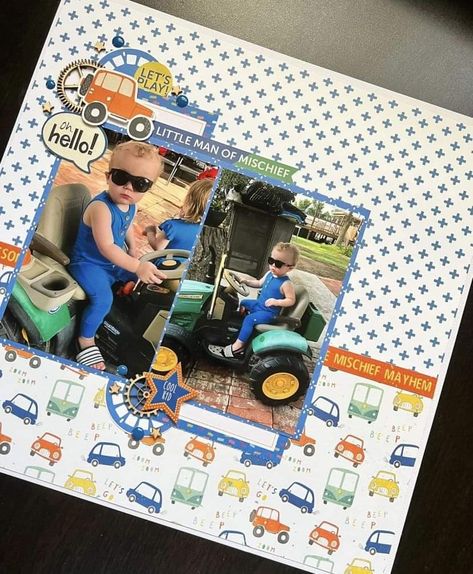 Boy Scrapbook Pages, Kids Scrapbook Ideas, Toddler Scrapbook Layouts, Toddler Scrapbook, Baby Boy Scrapbook Layouts, School Scrapbook Layouts, Beach Scrapbook Layouts, Boy Scrapbook Layouts, Baby Scrapbook Album