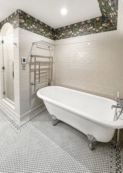 1920's Tudor // Renovation — Grand Rapids Interior Design | Fuchsia Design Gilded Age Bathroom, Victorian Bathroom Aesthetic, 1920s Style Home, 1920 House Remodel, 1920 Bathroom 1920s Style, 1920s Bathroom Original, 1900s Bathroom, 1930s Bathroom Remodel, 1920s House Interior