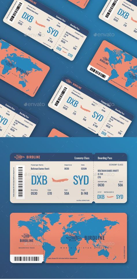 Boarding Pass Print Template Air Ticket Design, Boarding Pass Design, Airlines Branding, Board Game Design, Ticket Design, Air Tickets, Graphic Design Layouts, Design Research, Travel Design