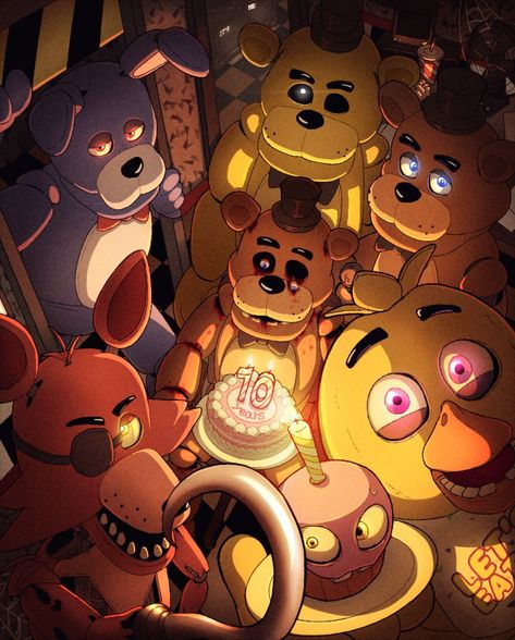 Fnaf Art Wallpaper, Work At A Pizza Place Fanart, Fnaf 10th Anniversary, Fnaf Books Fanart, Fnaf Wallpaper Laptop, Fnaf 1 Freddy, Chica Fnaf Fanart, Five Nights At Freddy's Art, Five Nights At Freddy's Fanart