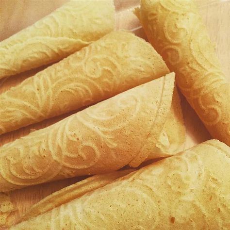 Norwegian Krumkake Recipe - Allrecipes.com | Allrecipes Norwegian Krumkake Recipe, Norwegian Krumkake, Krumkake Recipe, Norwegian Cookies, Norwegian Waffles, Most Popular Desserts, Waffle Cookies, Norwegian Food, Spritz Cookies