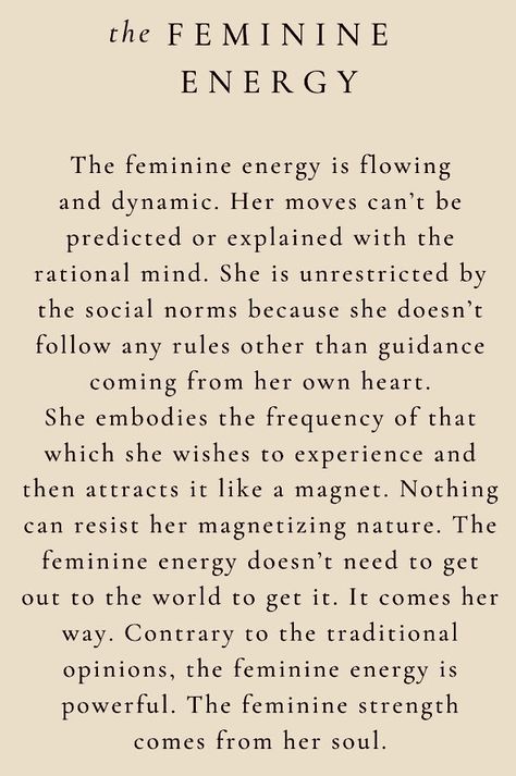 Divine Feminine Quotes, Feminine Quotes, Womb Healing, Feminine Energy Aesthetic, Divine Feminine Spirituality, Masculine Feminine, Energy Healing Spirituality, Masculine Energy, Goddess Energy