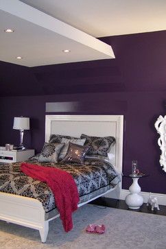 aubergine Color Bedroom, Bedroom Purple, Small Bedroom Remodel, Purple Bedrooms, Purple Bedroom, Purple Wall, Purple Rooms, Purple Walls, Bedroom Paint Colors