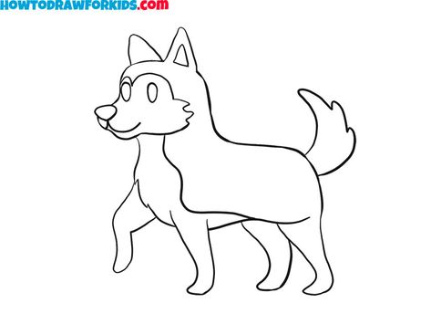 Husky Drawing, Realistic Animal Drawings, Sketching Tips, Draw Animals, Line Sketch, Coloring Supplies, A Husky, Husky Dogs, Dog Sledding