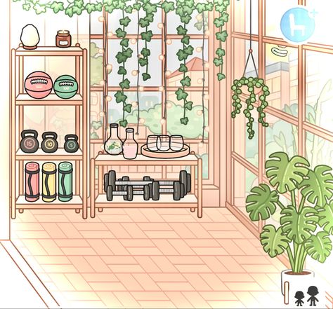 Toca Boca Yoga Room Ideas, Toca Boca Yoga Room, Toca Boca Room Ideas Bonsai Building, Emo Rooms, Pink Hallway, Toca Life World Aesthetic Pfp, Free House Design, Art Supplies Storage, Adorable Homes Game