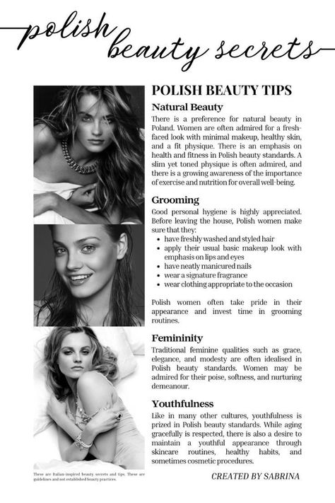 Beauty Tips From Around The World, Slavic Beauty Secrets, Grooming Tips For Women Beauty, Supermodel Beauty Secrets, How To Be Feminine, Grooming Tips For Women, Beauty Secrets Hair, Model Beauty Secrets, Beauty Maintenance