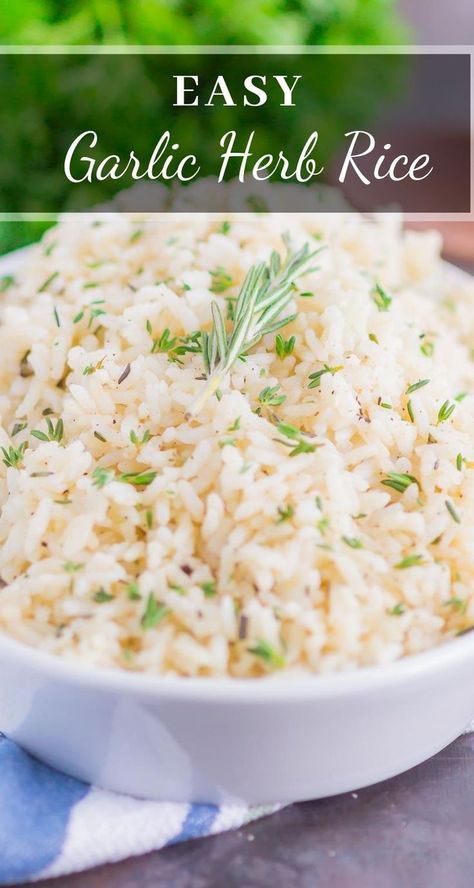 Garlic Herb Rice, Rice Recipes Side, Herb Rice, Best Rice Recipe, Healthy Rice Recipes, White Rice Recipes, Rice Side Dish Recipes, Chicken Rice Recipes, Rice Recipes For Dinner