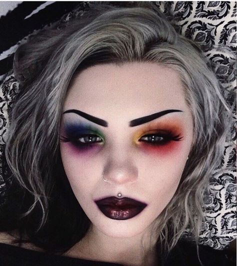 Edgy Makeup Looks, Rock Makeup, Alt Makeup, Pride Makeup, Smink Inspiration, Emo Makeup, Edgy Makeup, Gothic Makeup, Goth Makeup