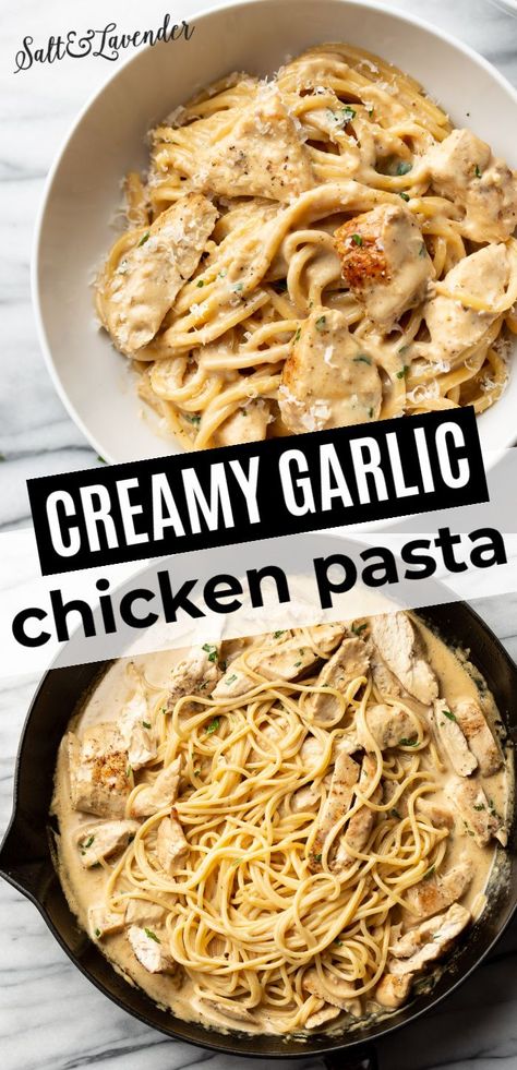 Creamy Garlic Chicken Pasta, Italian Chicken Pasta Recipes, Garlic Chicken Pasta, Italian Chicken Pasta, Creamy Chicken Pasta, Easy Pasta Dinner, Creamy Garlic Chicken, Pasta Dinner Recipes, Chicken Pasta Recipes