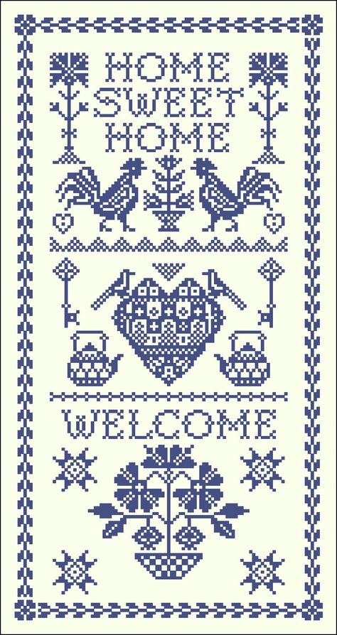 Traditional Cross Stitch Patterns, Cross Stitch Sampler Patterns Free Charts, Cross Stitch Sampler Patterns Free, Quaker Stitch, Cross Stitch Farmhouse, Embroidery Writing, New Home Cross Stitch, Classic Cross Stitch, In This House Cross Stitch