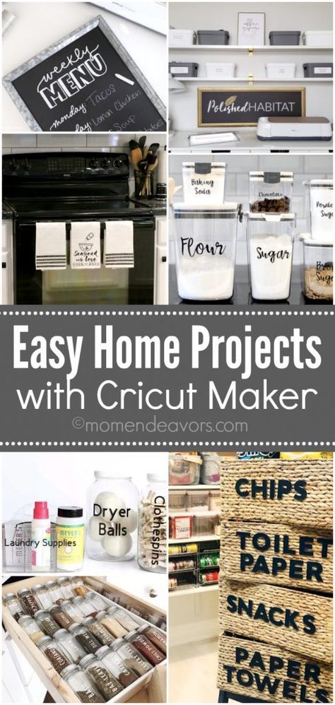 Easy Home Projects with Cricut Maker - Mom Endeavors Projects With Cricut Maker, Easy Home Projects, Chalkboard Vinyl, Projets Cricut, Maker Project, Cricut Projects Beginner, Circuit Projects, Cricut Craft Room, Diy Cricut