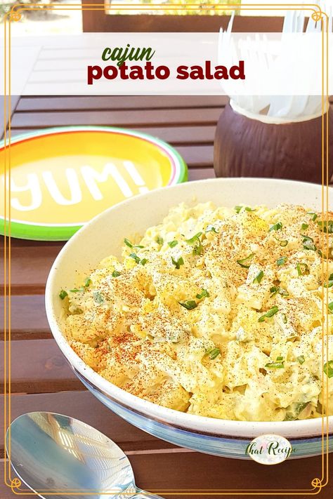 This Cajun Potato Salad with Green Onion Dressing is a simplified version of one by Chef Paul Prudhomme. Keep it mild or make it extra spicy if you like. #potatosalad #chefpaulprudhomme #cajunfood #cajun #picnicsidedish #barbecuesidedish #summersidedish #homemadesaladdressing Cajun Potato Salad, Onion Dressing Recipe, Cajun Potatoes, Paul Prudhomme, Picnic Side Dishes, Barbecue Side Dishes, Picnic Recipes, Vegetable Side Dishes Recipes, Onion Salad