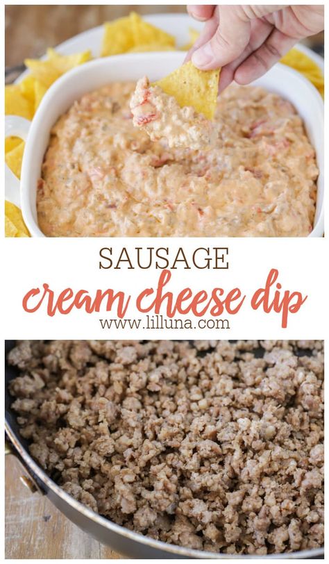 Crockpot Sausage Dip Cream Cheese, Sausage Dips Crockpot, Cream Cheese And Sausage Dip, Merry Dipmas Ideas, Dipmas Party, Merry Dipmas, Cheese Dip With Cream Cheese, Sausage Dip With Cream Cheese, Thanksgiving Dips