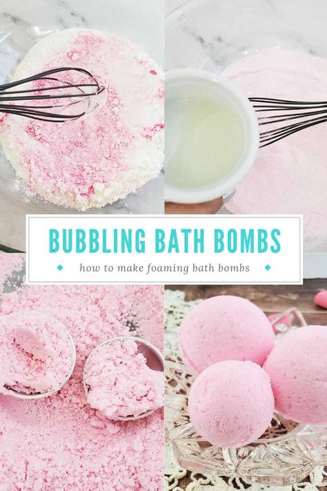 Bath Fizzies Diy, Bath Bomb Recipe Easy, Bath Boms Diy, Diy Bubble Bath, Bubbling Bath Salts, Diy Bath Soak, Bath Bomb Recipe, Bubble Bath Bomb, Colorful Bubbles