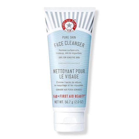 First Aid Beauty Skincare | First Aid Beauty Travel Size Pure Skin Face Cleanser Size 2.0 Oz| | Color: Cream/Red/Tan | Size: Size 2.0 Oz| Daily Face Wash, Pure Skin, Collagen Cream, Skin Care Cleanser, Card Board, First Aid Beauty, Beauty Advice, Facial Mist, Skin Cleanser Products