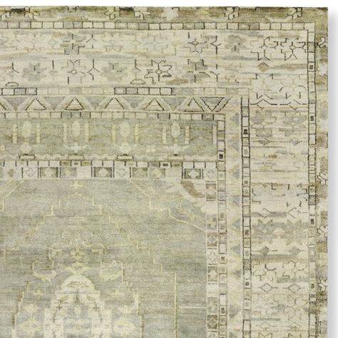 Custom Lustrous Stone Hand Knotted Rug | Williams Sonoma Ancient Persian Architecture, Hunter Design, Stone Rug, Persian Architecture, Pakistani Rugs, Custom Chandelier, Design Rugs, Ancient Persian, Williams Sonoma Home