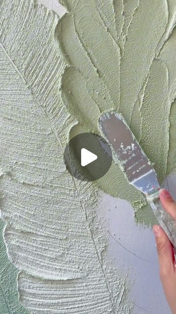 June on Instagram: "Green leaf texture painting. Custom size from customer" 3d Leaf Painting, Plaster Leaf Art, Textured Leaf Painting, Leaf Texture Art, Diy Leaf Art, Green Leaf Painting, Leaf Canvas Painting, Structure Paint, Leaf Structure