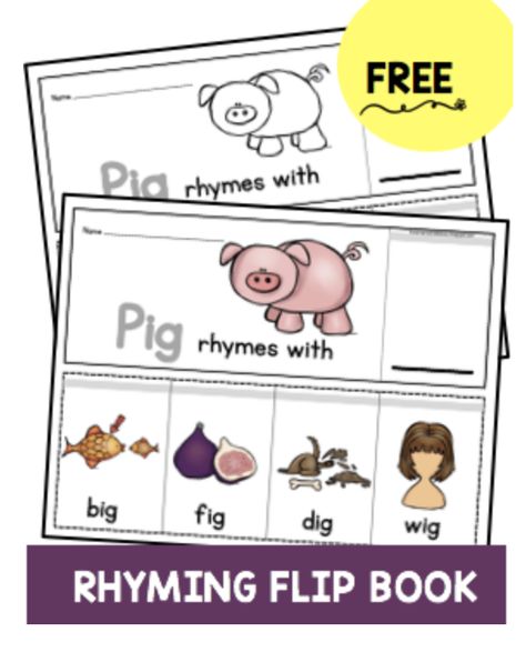 FREEBIE Rhyming Flip Book - try FREE rhyming printables and rhyming flip books - back to school in kindergarten - first week of kindergarten - how to rhyme - rhyming unit for the first day of kindergarten #kindergarten #backtoschool #rhyming First Week Of Kindergarten, Kindergarten First Week, Rhyming Preschool, Books For Preschoolers, Rhyming Activities, First Day Of Kindergarten, Kindergarten Ela, Flip Books, Rhyming Books