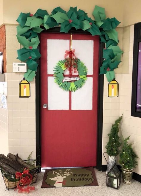 Christmas Decor Office Door, Classroom Decor For Christmas, Preschool Christmas Door Ideas Easy, Winning Christmas Door Decorations, Christmas Tree Door Decorating Contest, Door Decorations Christmas Classroom, Christmas Classroom Doors Ideas, Classroom Christmas Decor Ideas, Christmas Door Office