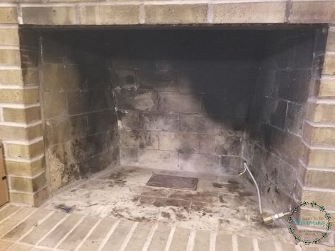 How To Empty, Clean and Freshen Up Your Gas Fireplace: Part 1 - Soon To Be Charming How To Clean Glass On Gas Fireplace, Convert Wood Fireplace To Gas, Framing A Gas Fireplace Insert, Installing Ventless Gas Fireplace, How To Clean Gas Fireplace Logs, Gas Fireplace Makeover, Ventless Gas Logs, Fireplace Damper, Empty Fireplace Ideas