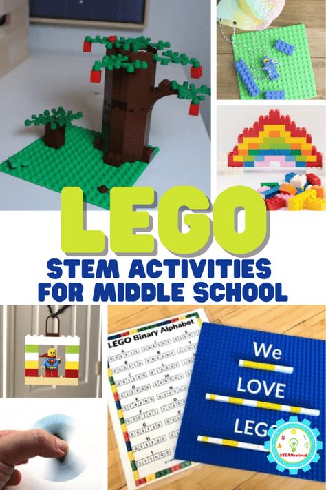 20+ Fun and Constructive LEGO STEM Activities for Middle School Lego Stem Activities, Lego Stem Challenge, Lego Stem, Stem Activities Middle School, Lego Engineering, Lego Math, Stem Activities For Kids, Easy Lego Creations, Fun Stem Activities