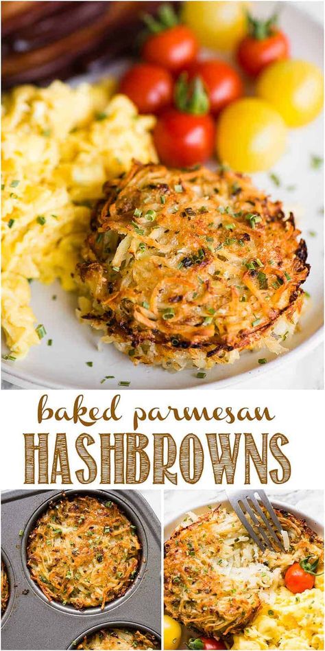 Parmesan Hashbrowns, Hashbrowns Recipe, Baked Hashbrowns, Parmesan Recipe, Hashbrown Recipes, Hash Browns, Hearty Breakfast, Breakfast Brunch Recipes, Golden Brown