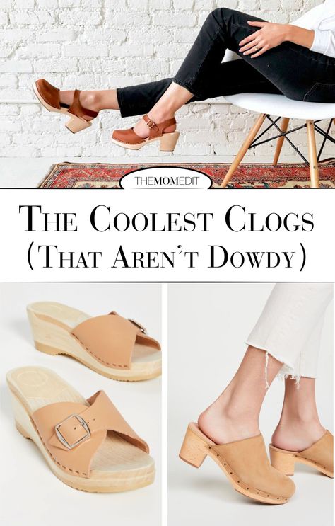 10 Pairs Of Chic Clogs To Snap Up Now | The Mom Edit Mia Clogs Outfit, Summer Comfortable Non-slip Clogs, Cute Non-slip Summer Clogs, Heeled Clogs, Non-slip Casual Clogs, Women’s Clogs, Clog Sandals Outfit, Summer Slip-on Clogs With Stitched Sole, Spring Clogs