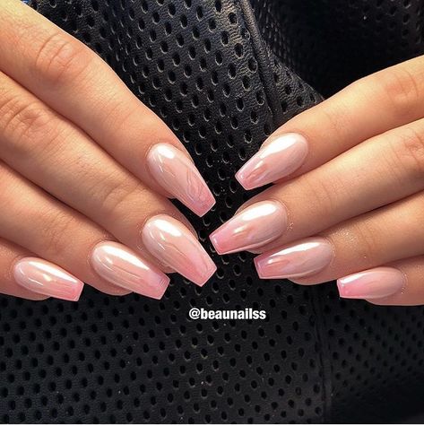 Ibiza Nails, Gel French Tips, Pink Chrome Nails, Pink Chrome, Fall Nail Colors, Orange Nails, Nails Coffin, Chrome Nails, Cute Acrylic Nails