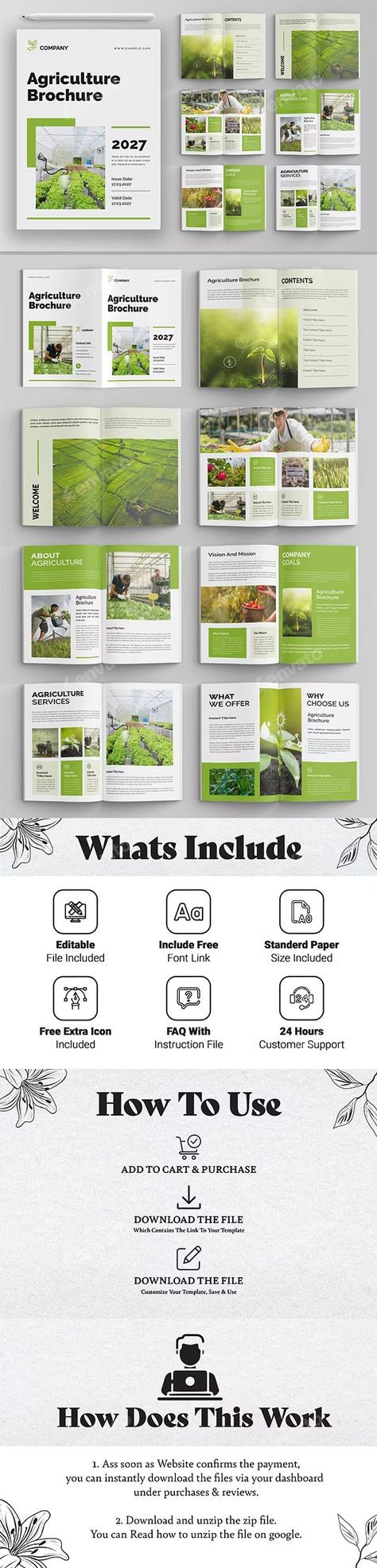 Agriculture Brochure Template, Print Templates | GraphicRiver Agriculture Brochure Design, Agriculture Brochure, Agriculture Design, Farming Techniques, Agriculture Machinery, Urban Agriculture, Indesign Templates, Word Design, Catalog Design