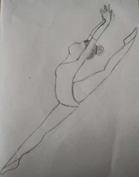 How To Draw People Dancing, Drawing Of Gymnastics, Gymnastics Art Drawing, Drawing Ideas Gymnastics, Drawing Ideas Ballet, Drawing Bodies Female, Sports Drawing Ideas, Gymnastics Drawings Easy, Gymnastics Sketches