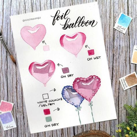 27 Fun Watercolor Painting Tutorials from Sisca Wungu - Beautiful Dawn Designs Step By Step Marker Art, Watercolor Markers Art, Gouache Tutorial Step By Step, Watercolor Marker Art, Gouache Art For Beginners, Fruit Watercolor, Beautiful Dawn, Lukisan Comel, Desen Realist