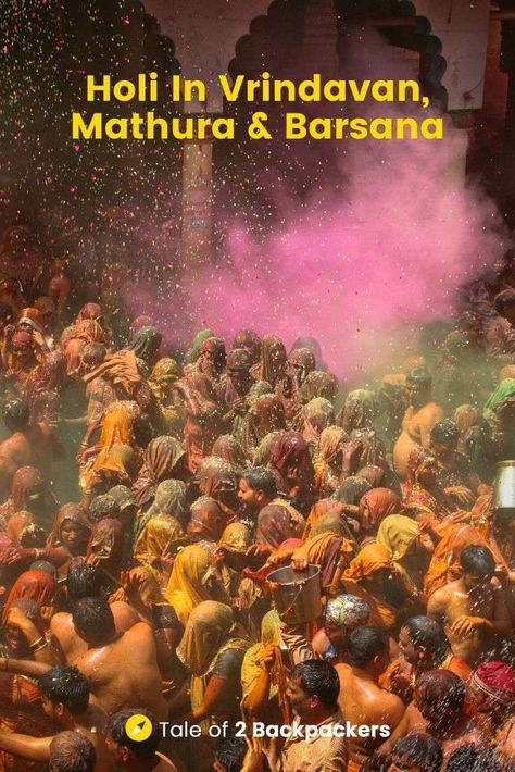 Holi in Vrindavan, Mathura & Barsana - Why Should You Visit? | T2B Vrindavan Holi Aesthetic, Barsana Holi, Mathura Holi, Holi Vrindavan, Amber Heard Style, Cultural Tourism, Mahadev Hd Wallpaper, Holi Festival Of Colours, Holi Photo