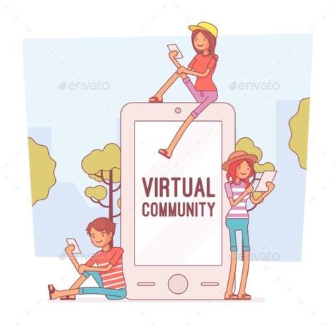 Virtual Community, Powerpoint Charts, Illustration Story, Business Concept, Communication Design, Psych, Logo Icons, Audio Video, Vector Graphics