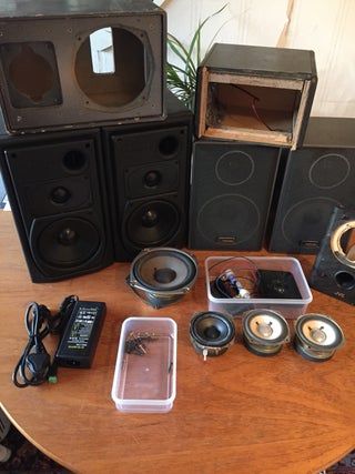 DIY Bluetooth Boombox - Repurpose Your Old Hi-Fi : 8 Steps (with Pictures) - Instructables Old Speakers Repurpose, Floor Speakers, Diy Speakers, Electric Drill, Birch Ply, Soldering Iron, Royal College Of Art, Thinking Outside The Box, Wood Blocks