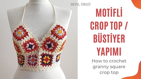 Knit Vest Pattern Free, Vest Pattern Free, Blusas Top, Knit Vest Pattern, Bra Cup, Vest Pattern, Crochet Crop Top, Boho Crochet, Crochet Granny