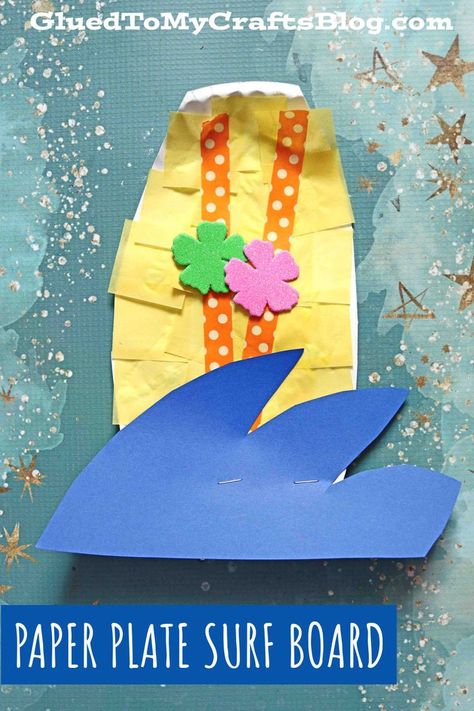 Surf Board Craft Preschool, Surf Board Crafts, Surf Board Crafts For Kids, Surf Board Craft, Bees Activities, Surfboard Craft, Surfing Party, Arts And Crafts For Kids Toddlers, Bus Crafts