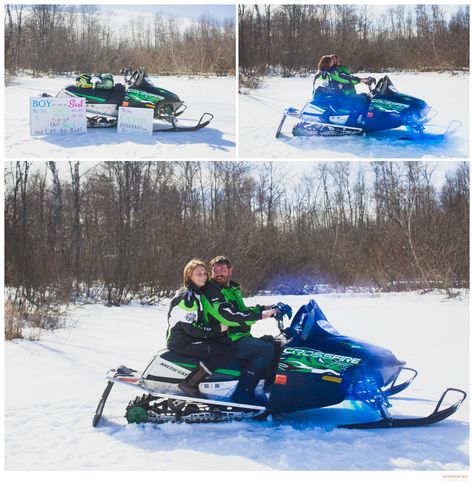 Snowmobile Gender Reveal Arctic Cat Style Snowmobile Gender Reveal, Hello Baby, Newborn Baby Photography, Pregnancy Reveals, Snowmobile, Baby Shower Gender Reveal, Mama Bear, Reveal Parties, Gender Reveal Party