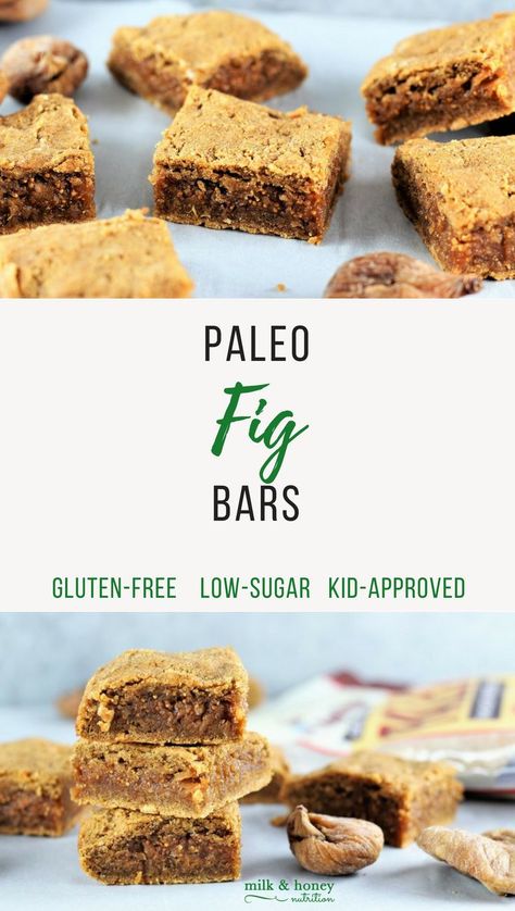 Paleo fig bars are the perfect treat! They are gluten-free and contain no refined sugar. Everyone will eat them up! #paleorecipe #healthytreat Paleo Bars, Chocolate Chip Pecan Cookies, Fig Bars, Real Foods, Fig Recipes, Healthy Comfort, Healthy Treat, Healthy Comfort Food, Milk Honey