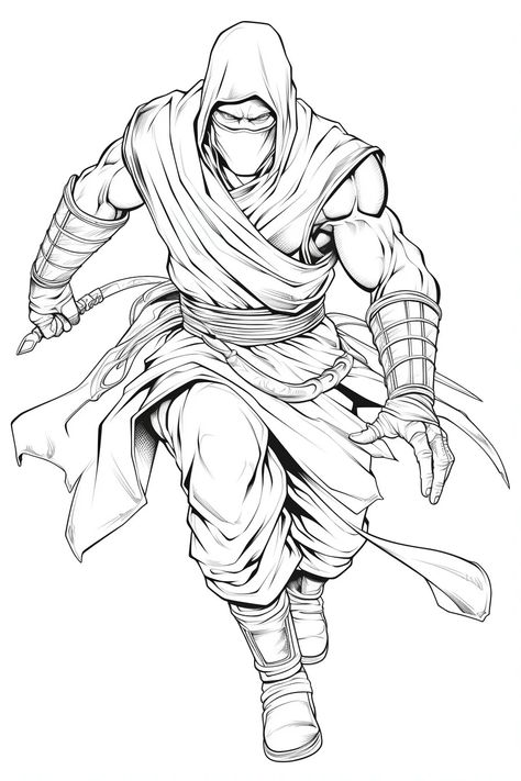 Free Coloring Page of shinobi warrior for Adults and Kids – Bujo Art Shop Ninja Art Drawing, Coloring Pages For Men, Warrior Coloring Pages, Ninja Drawing, Warrior Sketch, Canada Painting, Pen Vector, Man Coloring Pages, Bujo Art