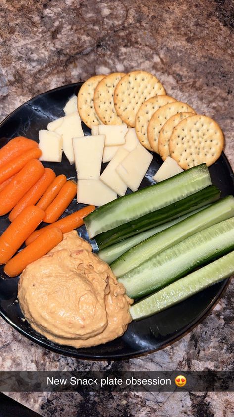 Roasted red pepper hummus, cucumber & carrot sticks, specialty cheese Carrot And Hummus, Hummus Cucumber, Cucumber Sticks, Cucumber Hummus, Pepper Hummus, Roasted Red Pepper Hummus, Red Pepper Hummus, Dish Ideas, Carrot Sticks