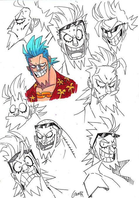 One Piece Concept Art, Franky Super, One Piece Characters, The Pirate King, Model Sheet, 캐릭터 드로잉, One Piece Drawing, One Piece Images, One Piece Pictures