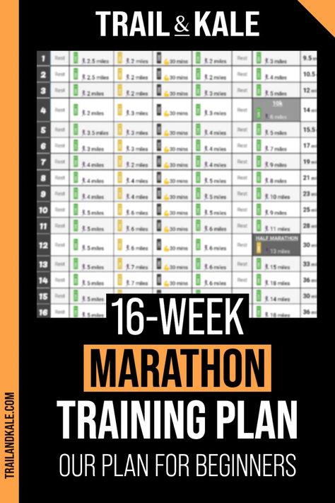 16 Week Marathon Training Plan Beginner, 20 Week Marathon Training Plan, Runner Beginner, Couch To Marathon, Marathon Training Plan Beginner, 16 Week Marathon Training Plan, Marathon Training Program, Marathon Training For Beginners, Marathon Plan