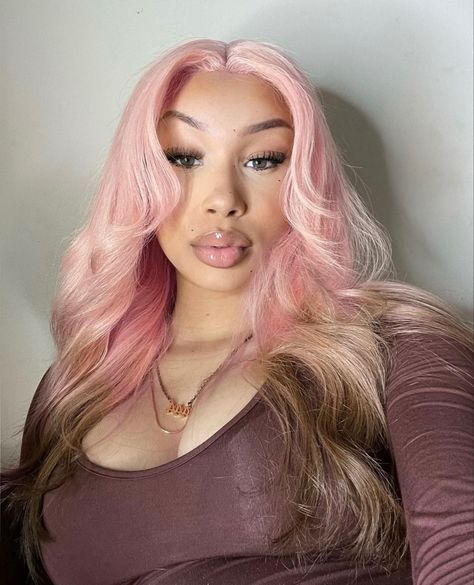 Frontal Wig Hairstyles, Y2k Hairstyles, Pastel Pink Hair, Instagram Queen, Dyed Hair Inspiration, Hairdos For Curly Hair, Celebrity Hair Stylist, Human Virgin Hair, Colored Wigs