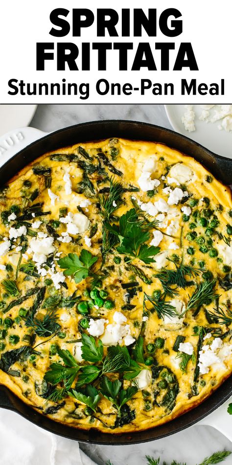 Spring vegetable frittata recipe Paleo Frittata, Healthy Frittata, Recipe Healthy Dinner, Easy Frittata, Green Breakfast, Vegetable Frittata, One Pan Meal, Easter Recipe, Spring Recipe