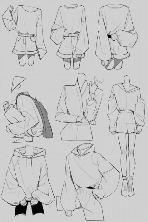 Clothes Drawing, Seni Dan Kraf, Drawing Anime Clothes, 캐릭터 드로잉, Figure Drawing Reference, Anime Drawings Tutorials, Drawing Clothes, Hand Art Drawing, Book Art Drawings