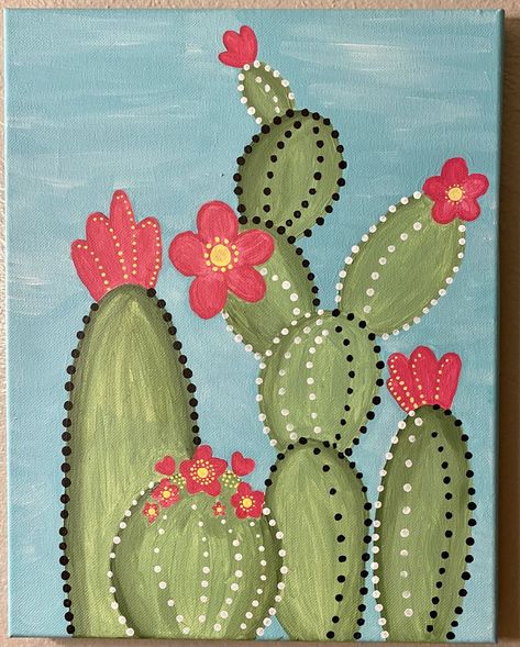 Painting Ideas Cactus, Easy Acrylic Painting Ideas, Cactus Pictures, Acrylic Painting Ideas, Easy Acrylic Painting, Desert Animals, Cactus Painting, Simple Acrylic Paintings, Mini Paintings